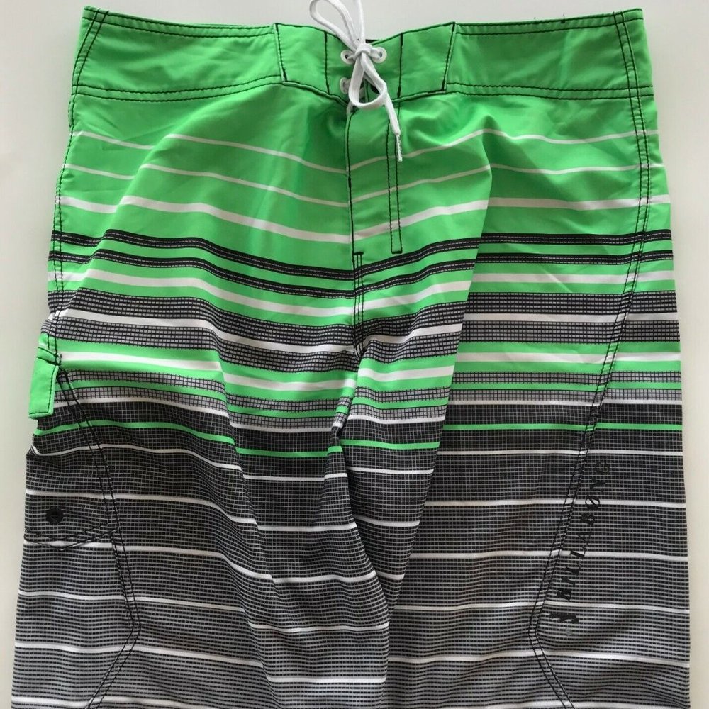 Billabong Platinum PX3 Swim Trunks Mens Size 34 Green Board Shorts Bathing Suit